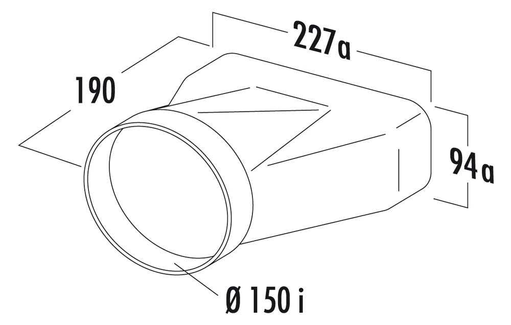 F-EST Endstück / Übergangsstück von flach auf rund / Compair flow (System Ø 150) – Bild 2