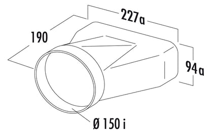 F-EST Endstück / Übergangsstück von flach auf rund / Compair flow (System Ø 150) – Bild 2