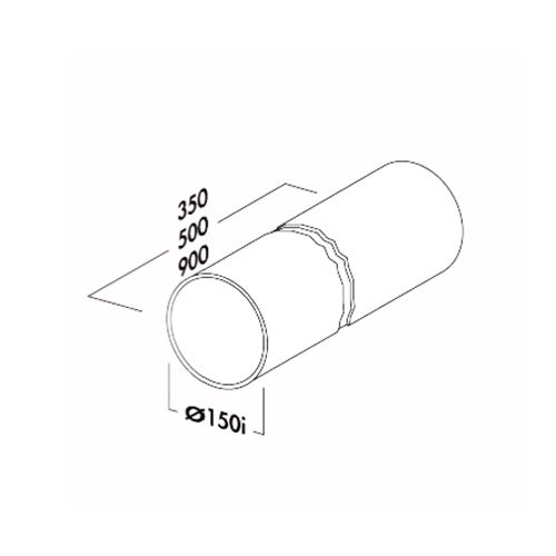 Rundrohr 150 ohne Muffe / Rohr lose / Abluftrohr rund / Compair flow (System Ø 150) / Compair® round Ø 150 – Bild 2