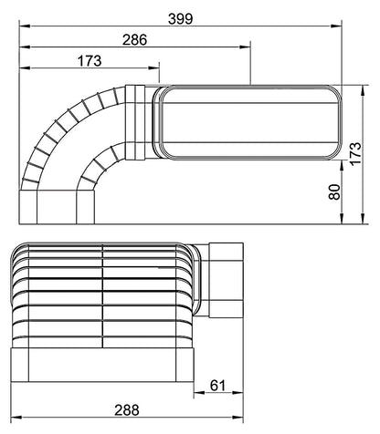 flow 150 Rohrset für Downdraft, weiß / Compair flow 150 (System Ø 150) – Bild 2