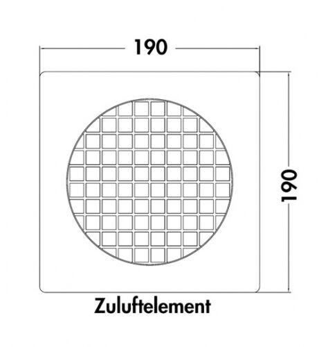Zuluftelement E-KLIMA A/Z 150 / Zuluft - Mauerkasten - Element / Compair flow (System Ø 150) – Bild 2