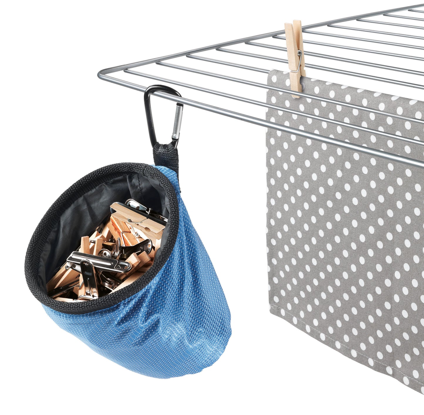 METALTEX Wäscheklammerbeutel mit Karabinerhaken / Beutel / Klammeraufbewahrung