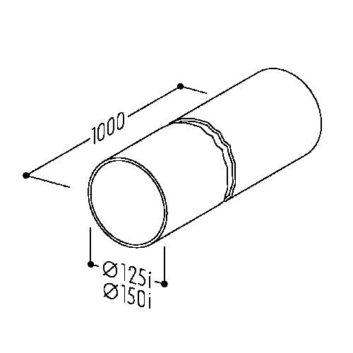Rundrohr R-1000 ohne Muffe / Rohr lose / Abluftrohr rund / Compair flow System Ø 125/150 / Compair® round System Ø… – Bild 2