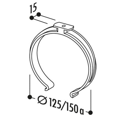 10er SET R-SKLEMM Schlauchklemme Ø 125 / Rundkanalhalterung / Compair flow – Bild 3