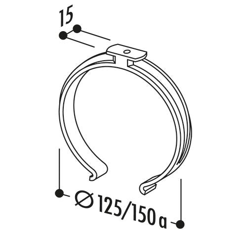 10er SET R-SKLEMM Schlauchklemme Ø 150 / Rundkanalhalterung / Compair flow – Bild 3