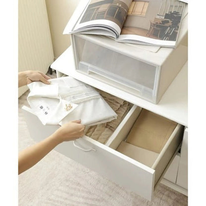 RUHHY 25632 Schubladenorganisator weiß, 4er Pack, Länge einstellbar von 42 bis 56 cm / Schubladentrenner
