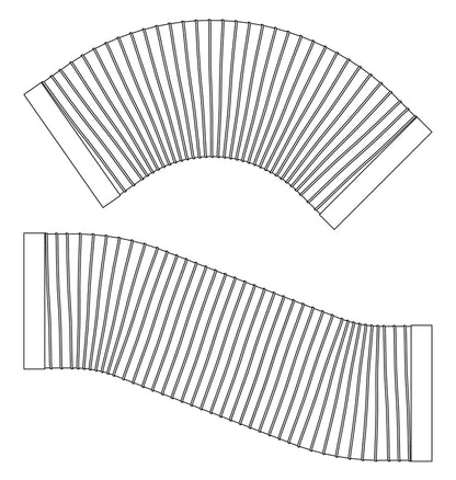 SF-VRO flex 150 Flachkanalrohr, flexibel mit Profildichtungen / COMPAIR STEEL flow 150 (System Ø 150)