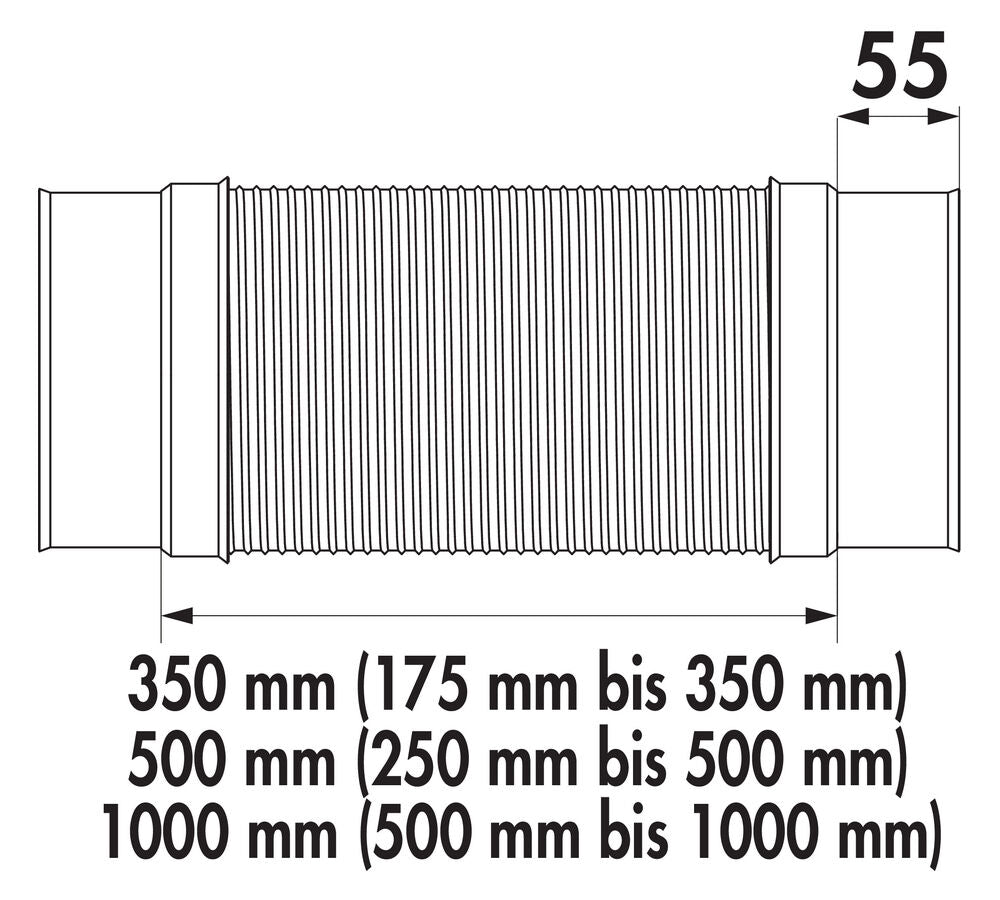 Lüftungsrohr SR-R flex 150 Rundrohr - Ø 148 mm Anschlussmaß innen / COMPAIR STEEL flow 150 (System Ø 150) – Bild 2