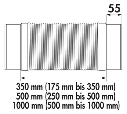 Lüftungsrohr SR-R flex 150 Rundrohr - Ø 148 mm Anschlussmaß innen / COMPAIR STEEL flow 150 (System Ø 150) – Bild 2