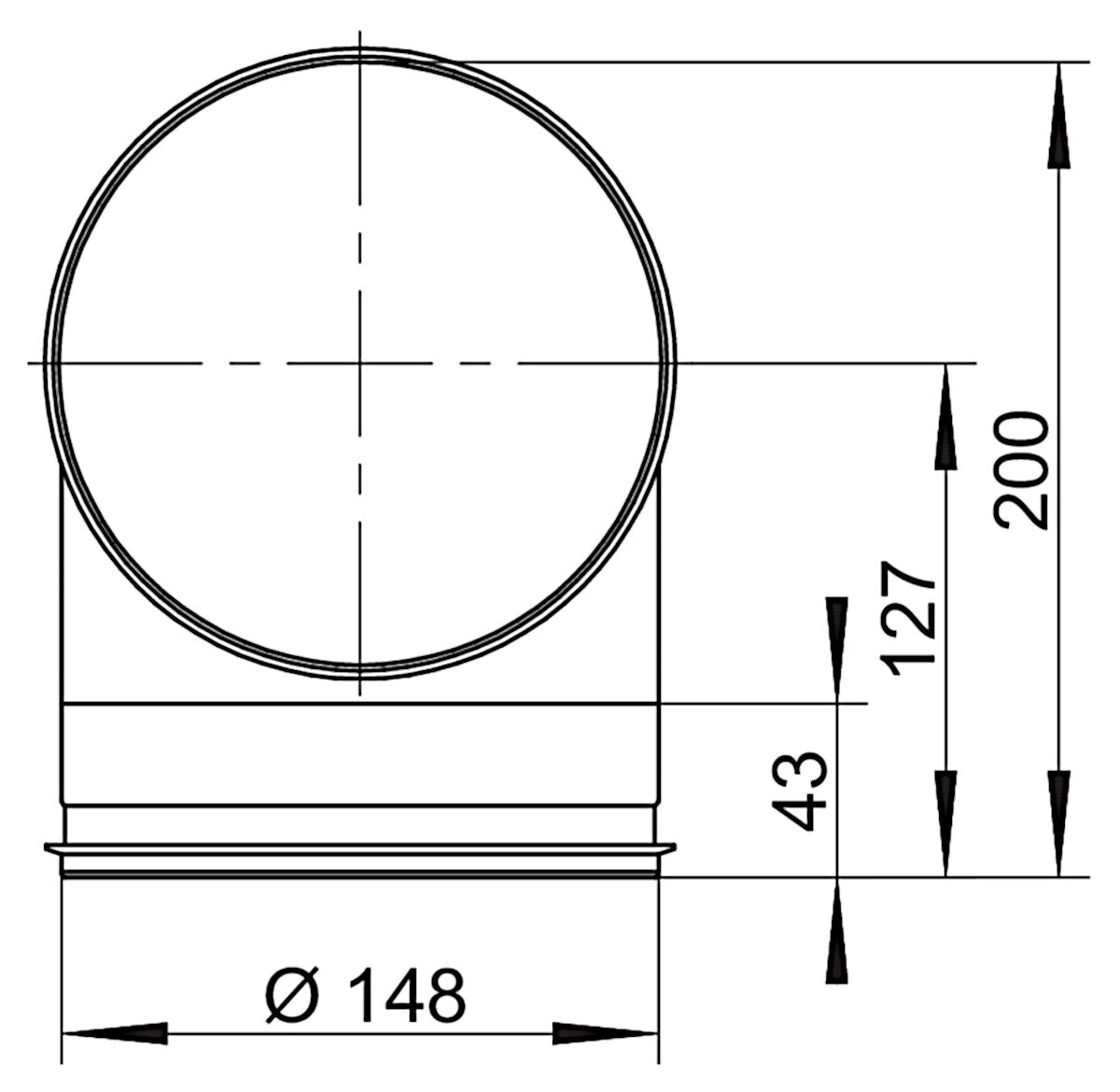 SR-RBV 150 Rohrbogen 90 Grad mit Luftleitkörper für perfekte Strömungswerte / COMPAIR STEEL flow 150 (System Ø 150) – Bild 3