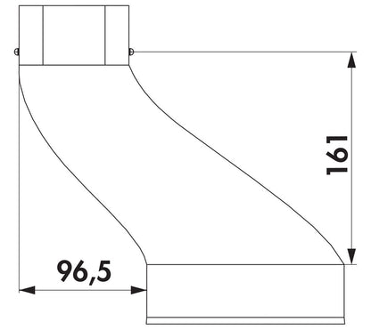SF-VEST 150 Versatzendstück für Anschluss von Downdrafthauben / COMPAIR STEEL flow 150 (System Ø 150) – Bild 2