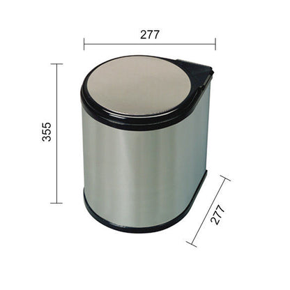 Sagero Abfalleimer / Türsammler 13 Liter Edelstahl/schwarz ab 40 cm Schrankbreite – Bild 2