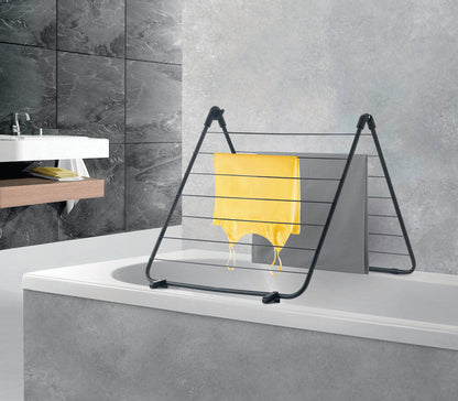 METALTEX 407907000 Nevis Onyx Badewannen - Wäschetrockner matt schwarz mit ca. 7 m Trockenlänge