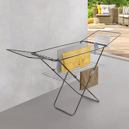 METALTEX 407909000 Panarea Onyx Flügelwäschetrockner mit 26 Meter Trockenlänge / Wäscheständer