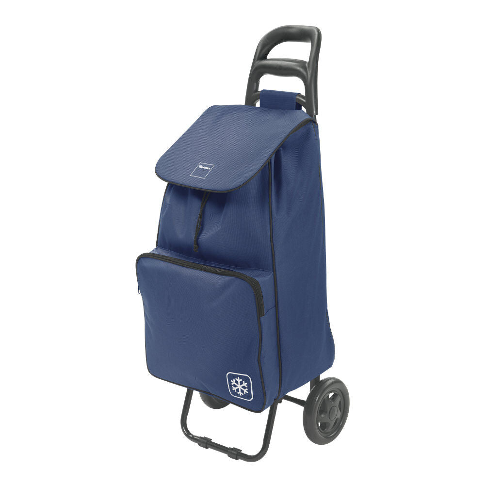 METALTEX 415280008 Shopping - Trolley KROKUS 50 Liter, blau, mit Kühltasche / Einkaufswagen / Rollwagen
