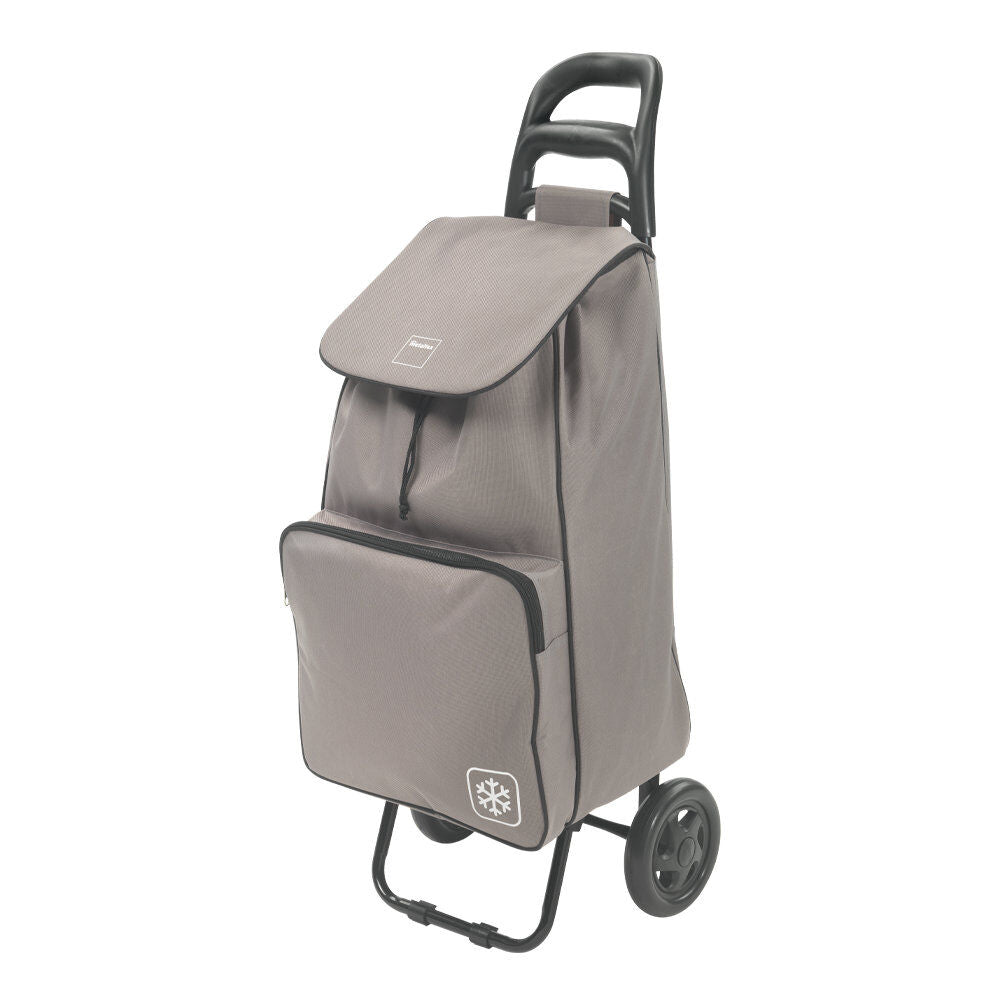METALTEX 415280009 Shopping - Trolley KROKUS 50 Liter, braun, mit Kühltasche / Einkaufswagen / Rollwagen