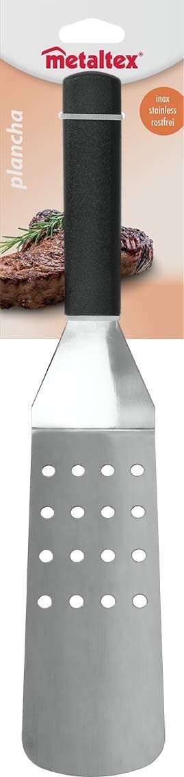 Metaltex 204458000 PLANCHA Wender 35 cm gelocht aus INOX mit Griff aus Polypropylen / Grillwender