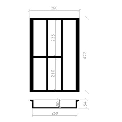 Besteckeinsatz 40er Schublade B 290 x T 472 mm passend für Hettich ArciTech 16+19 mm Schubladen