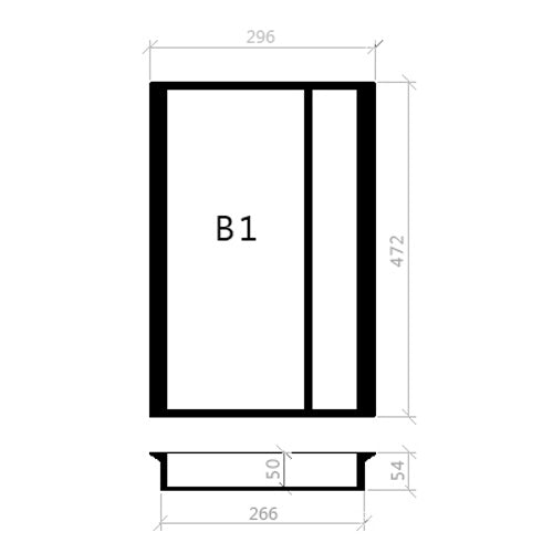 Mehrzweckeinsatz 40er Schubl. B 296 x T 472 mm passend für Hettich ProfilPlus 16 mm Schubladen