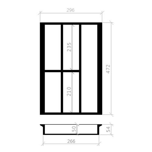 Besteckeinsatz 40er Schubl. B 296 x T 472 mm passend für Hettich ProfilPlus 16 mm Schubladen