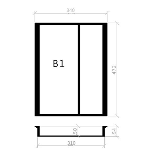 Mehrzweckeinsatz NUSSBAUM 45er Schubl. B 340 x T 472 mm passend für OPTION Classic Hettich ArciTech Schubladen