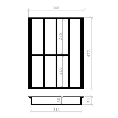 Besteckeinsatz 45er Schubl. B 346 x T 472 mm passend für Hettich ProfilPlus 16 mm Schubladen