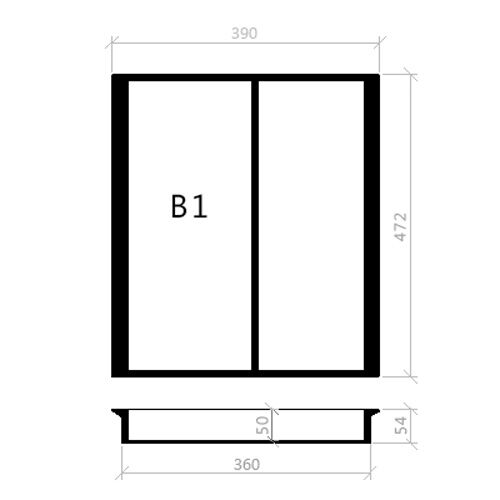 Mehrzweckeinsatz NUSSBAUM 50er Schubl. B 390 x T 472 mm passend für Hettich ArciTech Schubladen