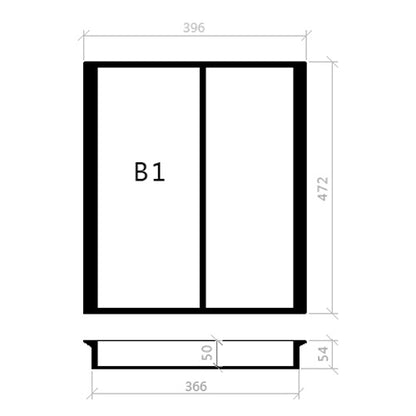 Mehrzweckeinsatz 50er Schubl. B 396 x T 472 mm Hettich ProfilPlus 16 mm Schubladen