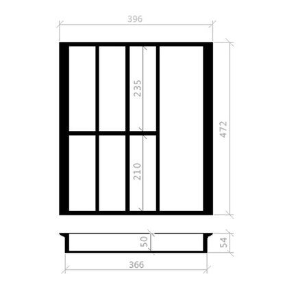 Besteckeinsatz 50er Schubl. B 396 x T 472 mm passend für Hettich ProfilPlus 16 mm Schubladen