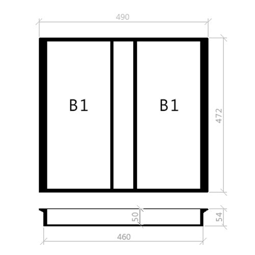 Mehrzweckeinsatz 60er Schubl. B 490 x T 472 mm passend für Hettich ArciTech Schubladen