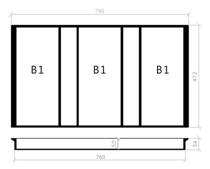 Mehrzweckeinsatz 90er Schubl. B 790 x T 472 mm passend für Hettich ArciTech Schubladen