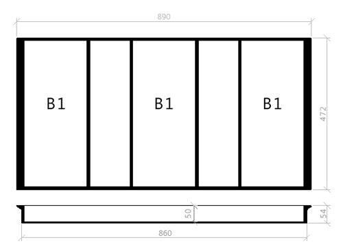 Mehrzweckeinsatz 100er Schubl. B 890 x T 472 mm passend für Hettich ArciTech Schubladen