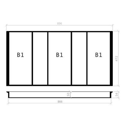 Mehrzweckeinsatz 100er Schubl. B 896 x T 472 mm passend für Hettich ProfilPlus 16 mm Schubladen
