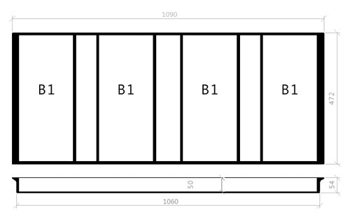 Mehrzweckeinsatz 120er Schubl. B 1090 x T 472 mm passend für Hettich ArciTech Schubladen