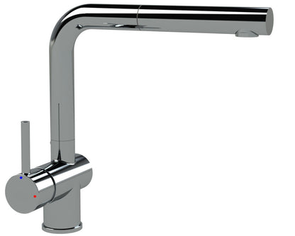AquaCucina 45008-00 Armatur LAGO S in Chrom mit ausziehbarem Auslauf / Küchenarmatur / Hebel links