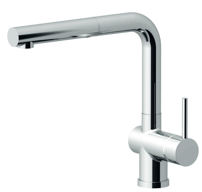 AquaCucina 45009-00 Fensterarmatur LAGO S in CHROM mit Zugauslauf / Küchenarmatur / Einhebelmischer