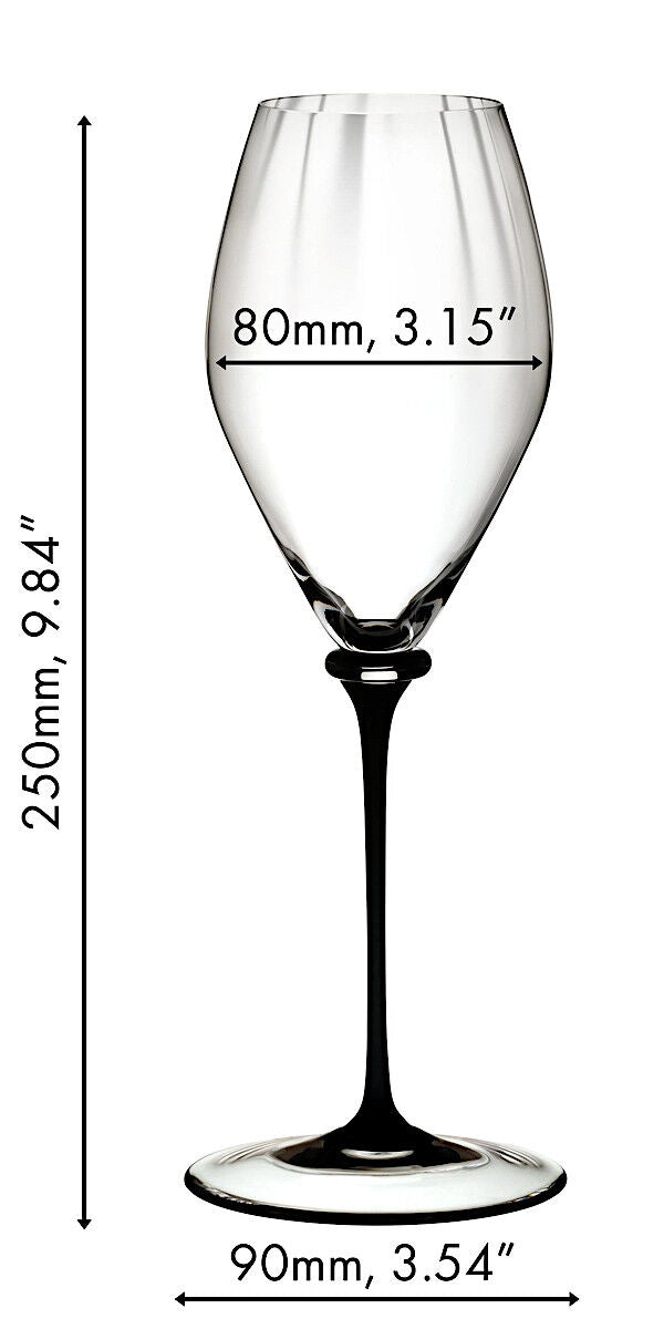 RIEDEL 4884/28D FATTO A MANO Performance Champagnerglas - Schwarzer Stiel – Bild 2