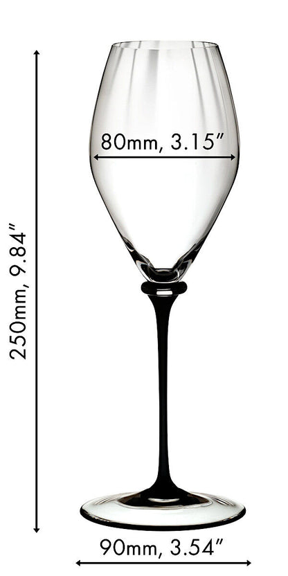 RIEDEL 4884/28D FATTO A MANO Performance Champagnerglas - Schwarzer Stiel – Bild 2