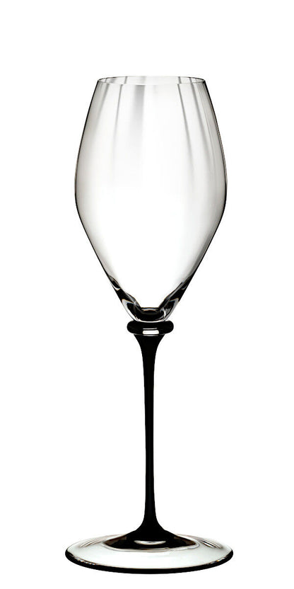 RIEDEL 4884/28D FATTO A MANO Performance Champagnerglas - Schwarzer Stiel