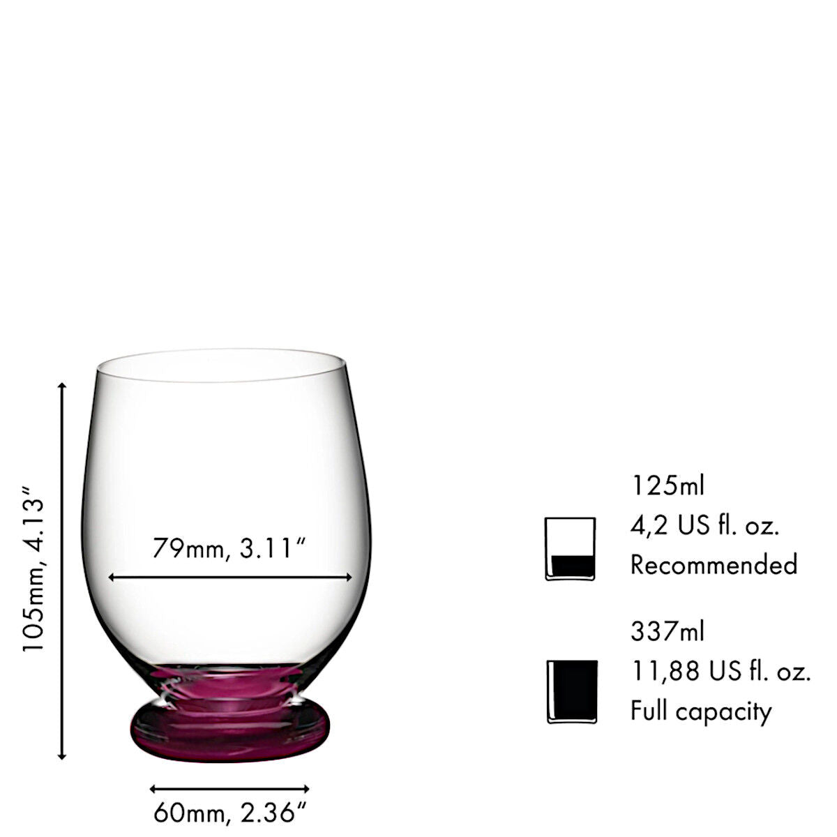 RIEDEL 4900/02DR FATTO A MANO Tumbler Piccolo - DRACHENROT, handgefertigt – Bild 2