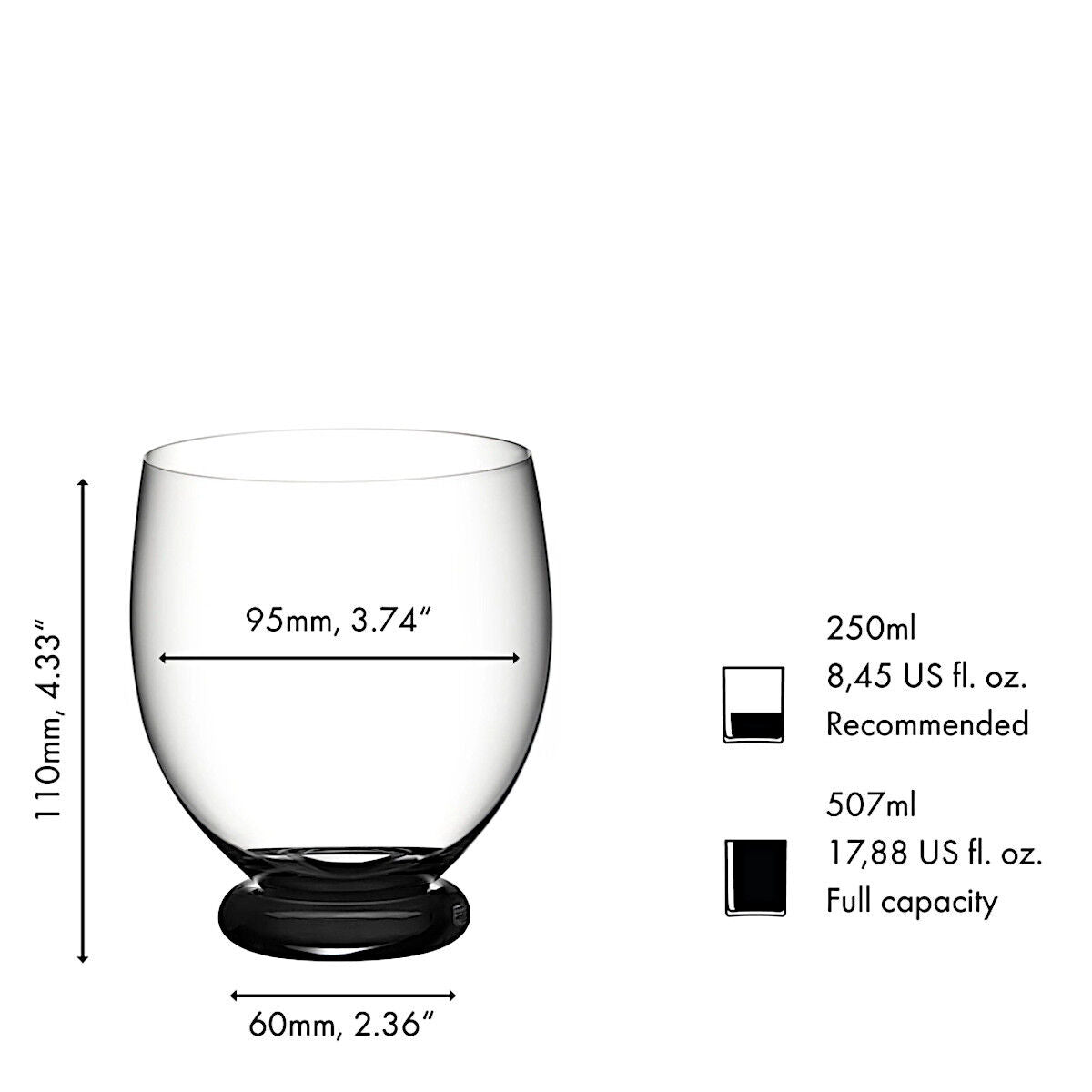 RIEDEL 4900/04B FATTO A MANO Tumbler Grande - SCHWARZ, handgefertigt – Bild 2