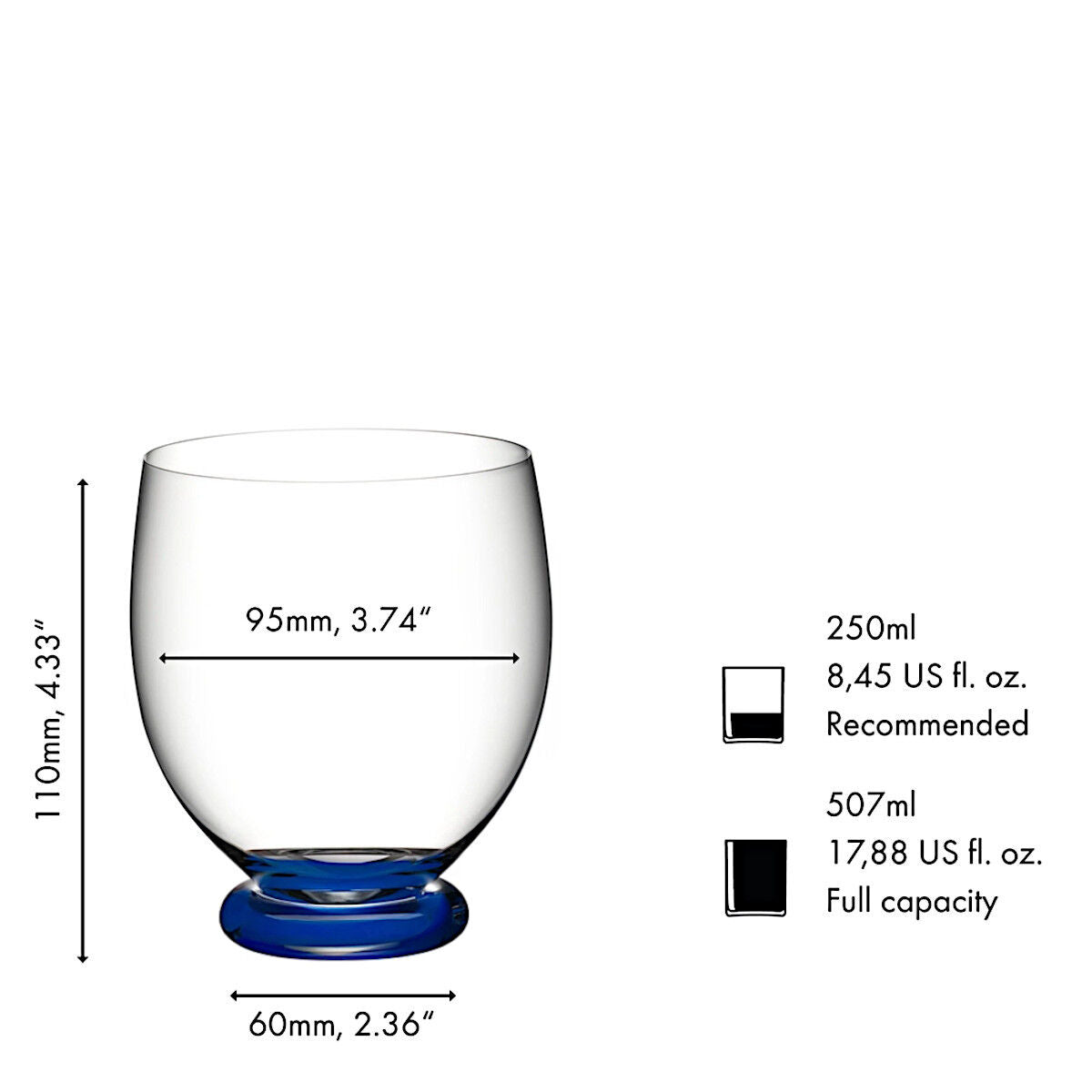 RIEDEL 4900/04DB FATTO A MANO Tumbler Grande - DUNKELBLAU, handgefertigt – Bild 2