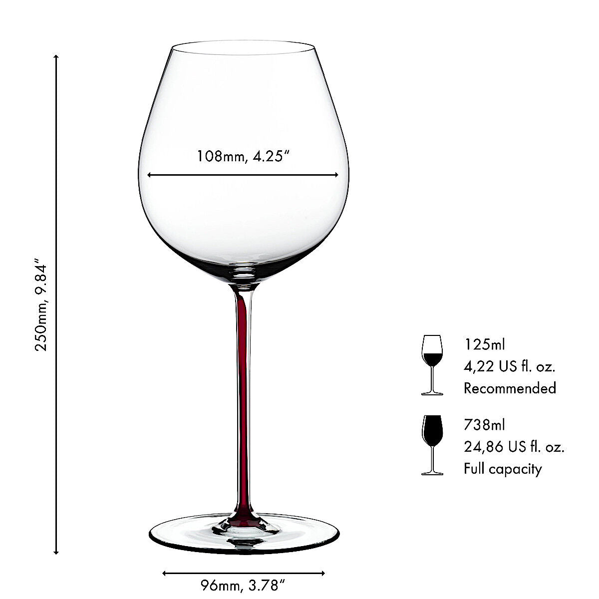 RIEDEL 4900/07DR FATTO A MANO Pinot Noir Weinglas - Stiel DRACHENROT – Bild 2