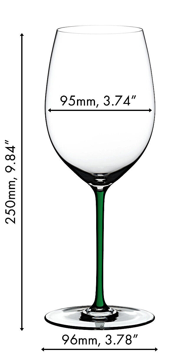 RIEDEL 4900/0G FATTO A MANO Cabernet / Merlot Weinglas - Stiel GRÜN – Bild 2