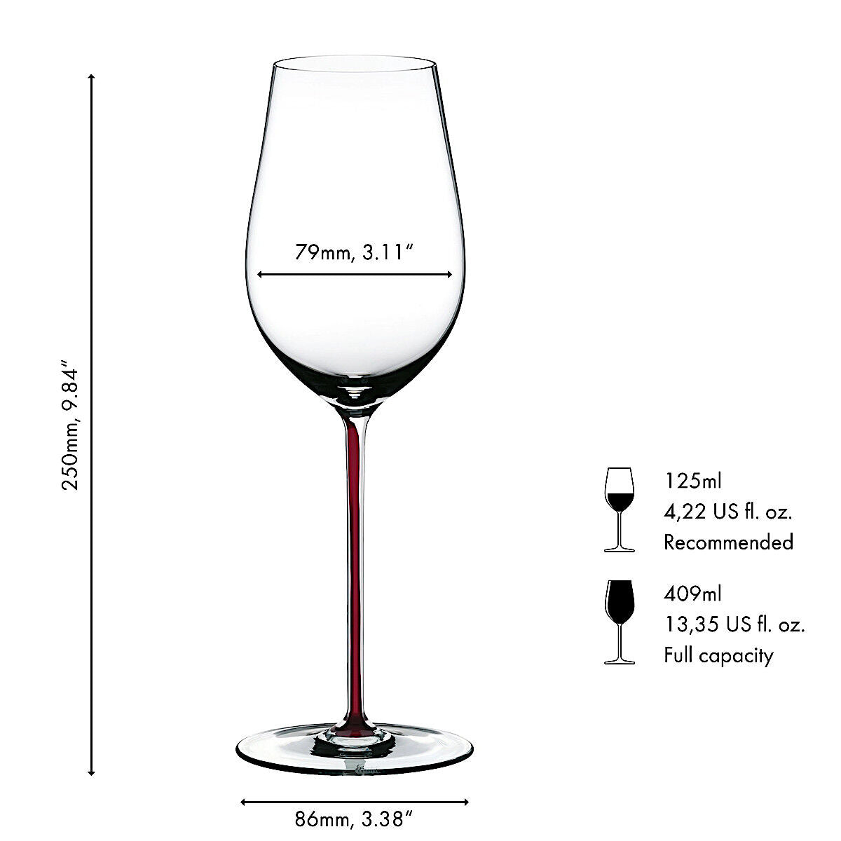 RIEDEL 4900/15DR FATTO A MANO Riesling / Zinfandel Weinglas - Stiel DRACHENROT – Bild 2