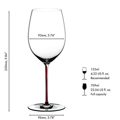 RIEDEL 4900/0DR FATTO A MANO Cabernet / Merlot Weinglas - Stiel DRACHENROT – Bild 2