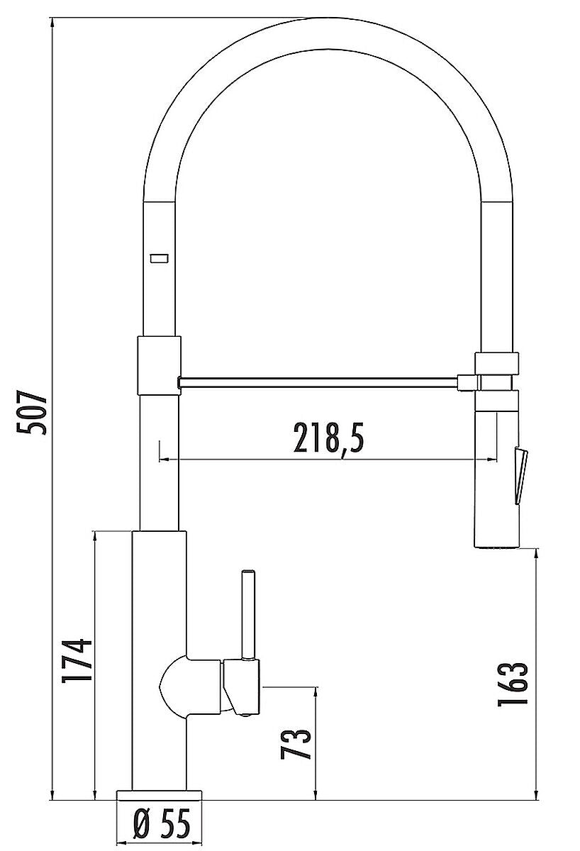 Armatur DRIVE 4 mit Bogenauslauf aus Soft-Touch-Schlauch / Einhebelmischer – Bild 2