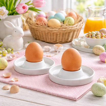 KESPER 51166 Eierbecher, 2er Set, Kunststoff, weiß