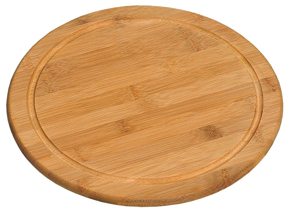 KESPER 58444 Fleischteller Ø 30 cm aus FSC®-zertifiziertem Bambus / Vesperteller / Pizzateller / Holzteller / Schneidebrett