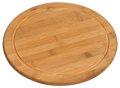KESPER 58442 Fleischteller Ø 25 cm aus FSC®-zertifiziertem Bambus / Vesperteller / Pizzateller / Holzteller / Schneidebrett